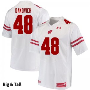 Men's Wisconsin Badgers NCAA #48 Cole Dakovich White Authentic Under Armour Big & Tall Stitched College Football Jersey HT31H34TE
